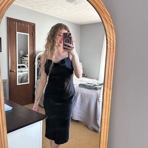 Altar'd State Sleek Black Midi Dress